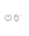 Diamond Stirrup Stud Earrings