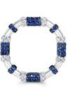 Blue Sapphire & Diamond Cavaletti Band Ring