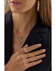 Emerald Chevron Rein Ring