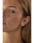 Diamond Stirrup Stud Earrings