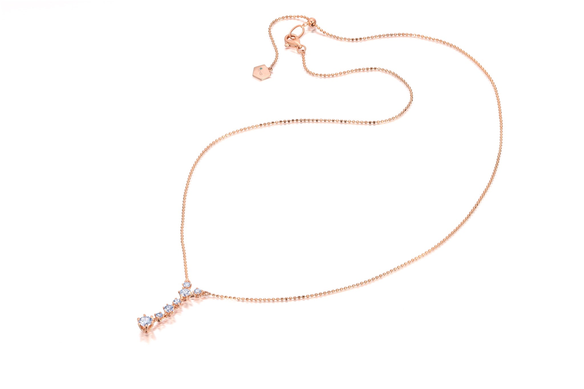 Floating Diamond Drop Necklace