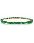 Tsavorite & Green Rhodium 3 Sided Bangle