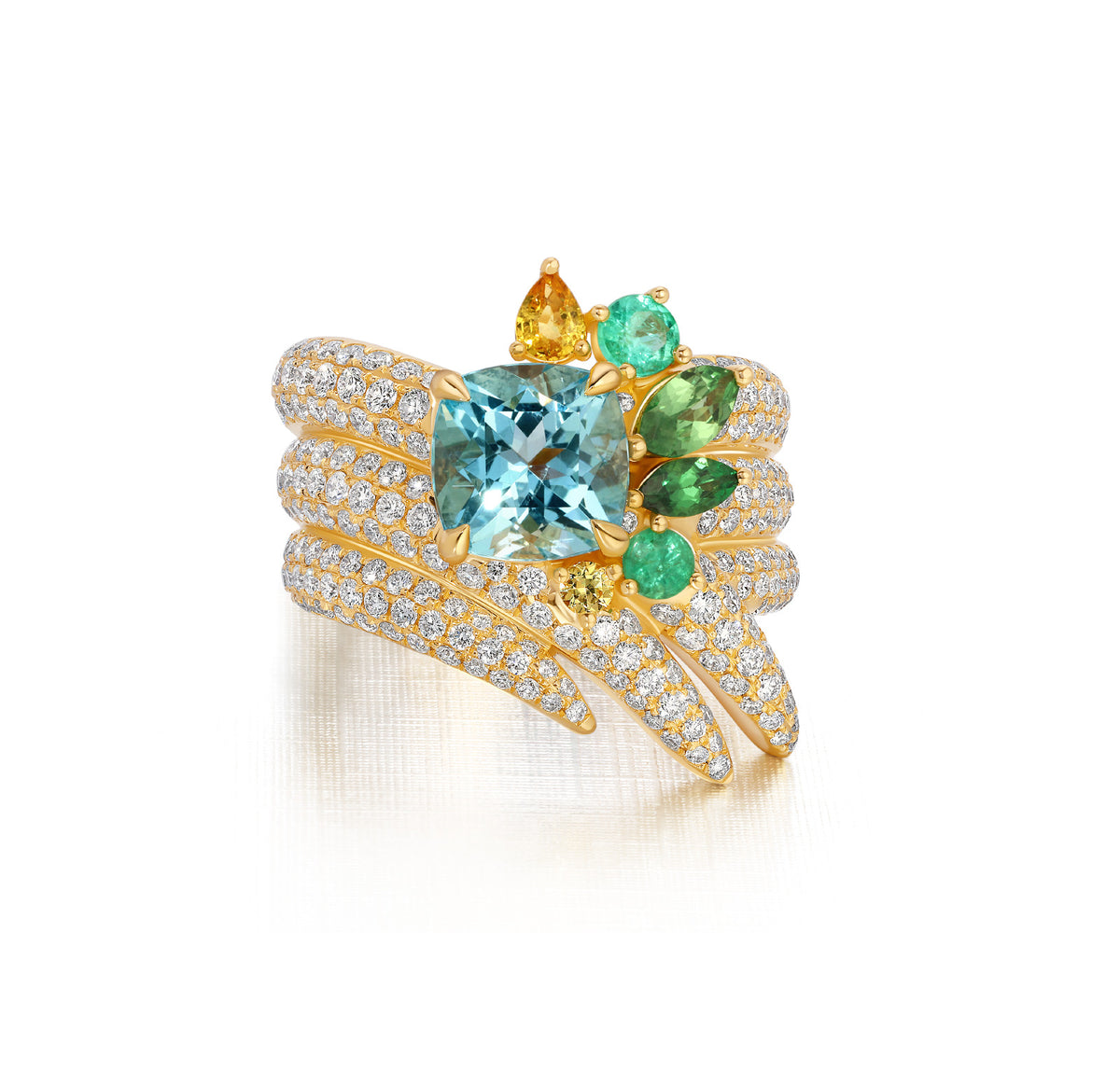 Aquamarine Pássaro Ring