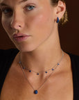 Blue Sapphire Bahia Hoop Earrings