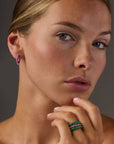 Pink Sapphire & Pink Rhodium 3 Sided Ring