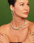 Multi Gemstone Pássaro Earrings
