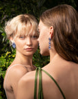 Blue Rhodium & Sapphire Diamond Earrings
