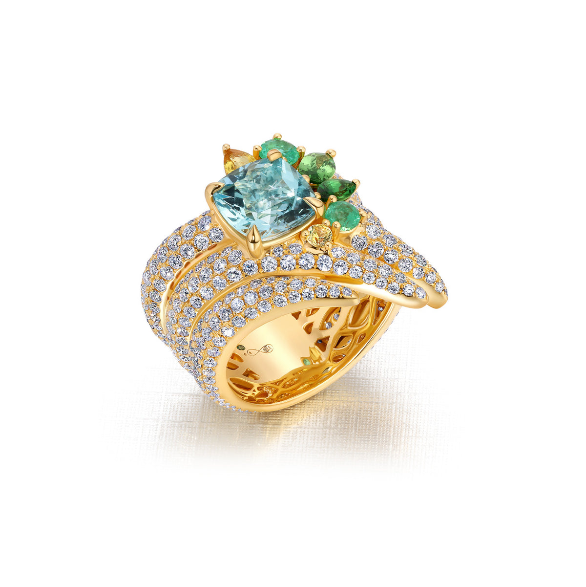Aquamarine Pássaro Ring