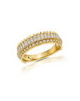 Pluma 3 Row Diamond Band Ring