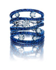 Blue Sapphire & Diamond Rio Cage Ring