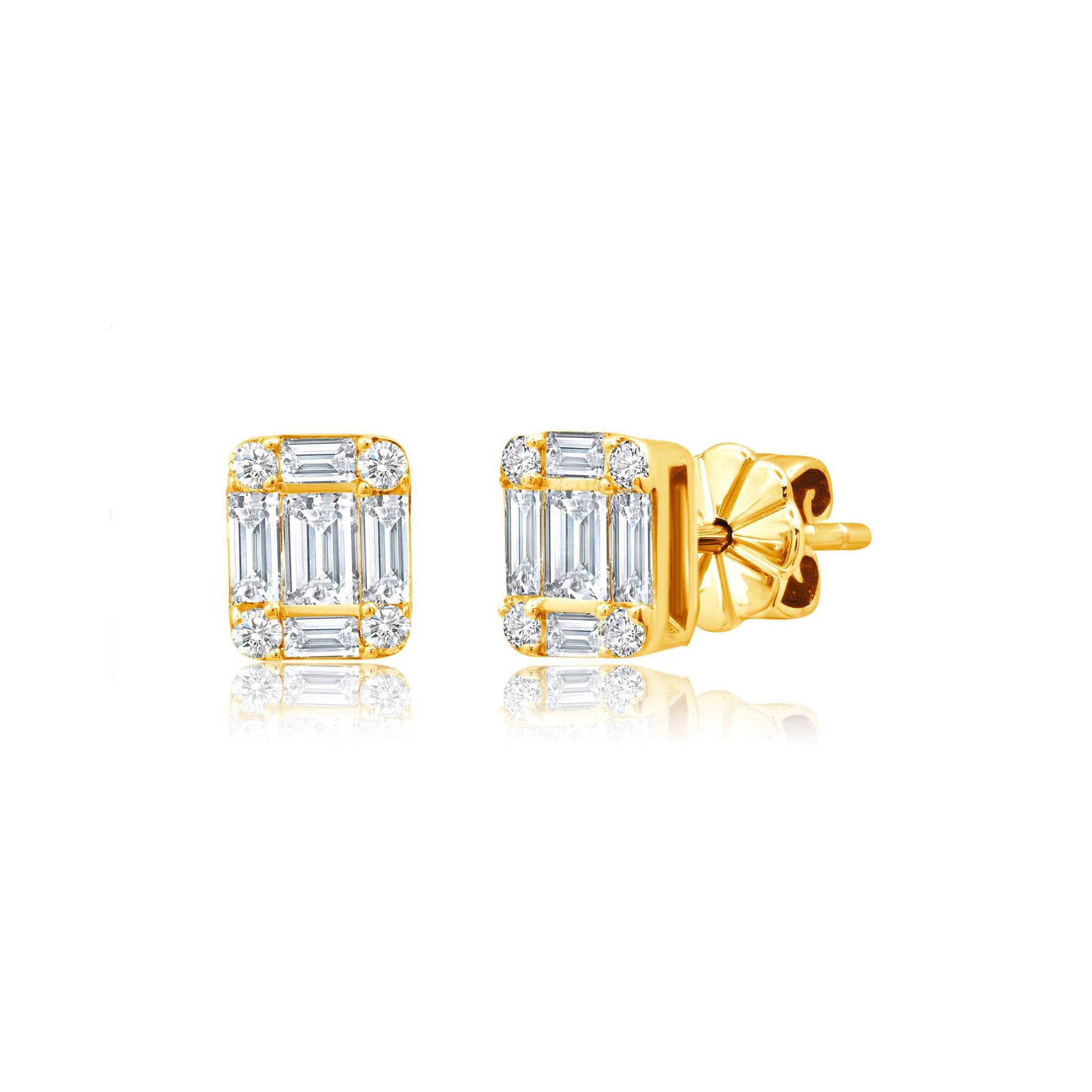 Graziela Gems - Tiny Ascension Diamond Stud Earrings - Yellow Gold