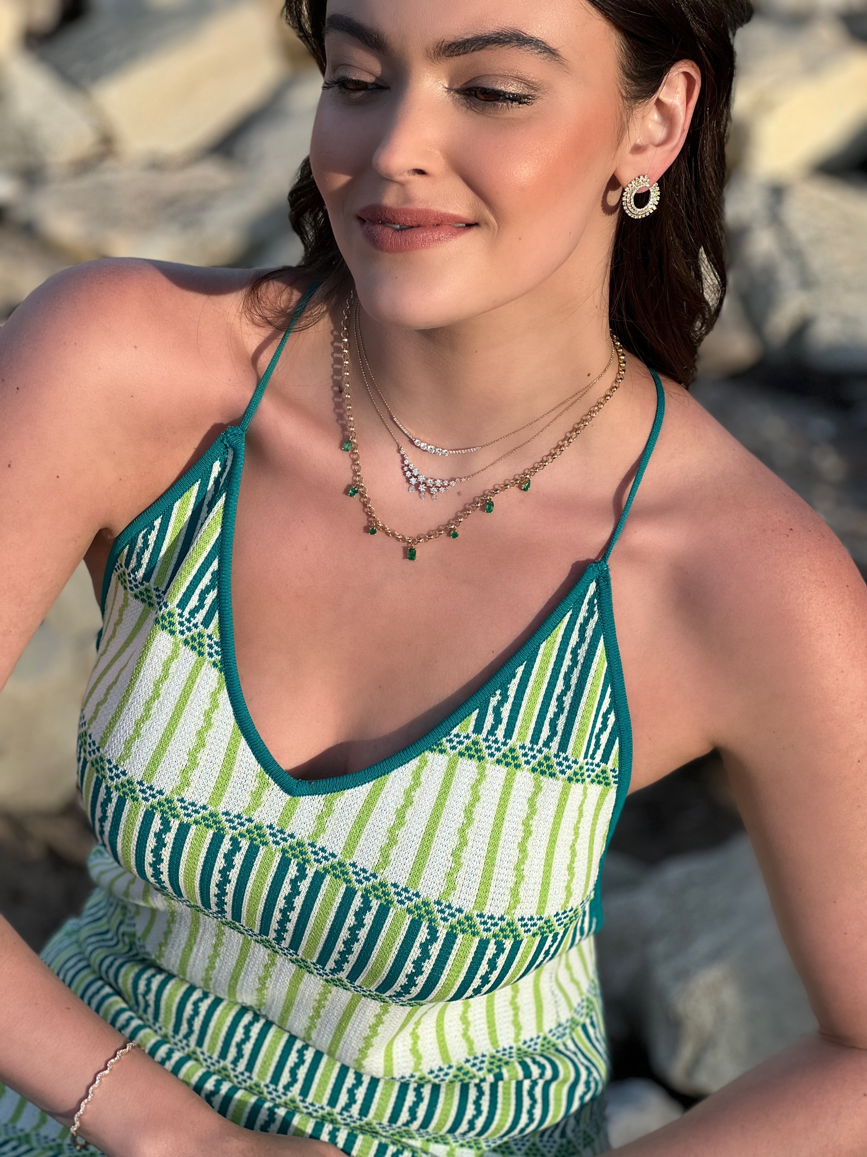 Floating Diamond Bib Necklace