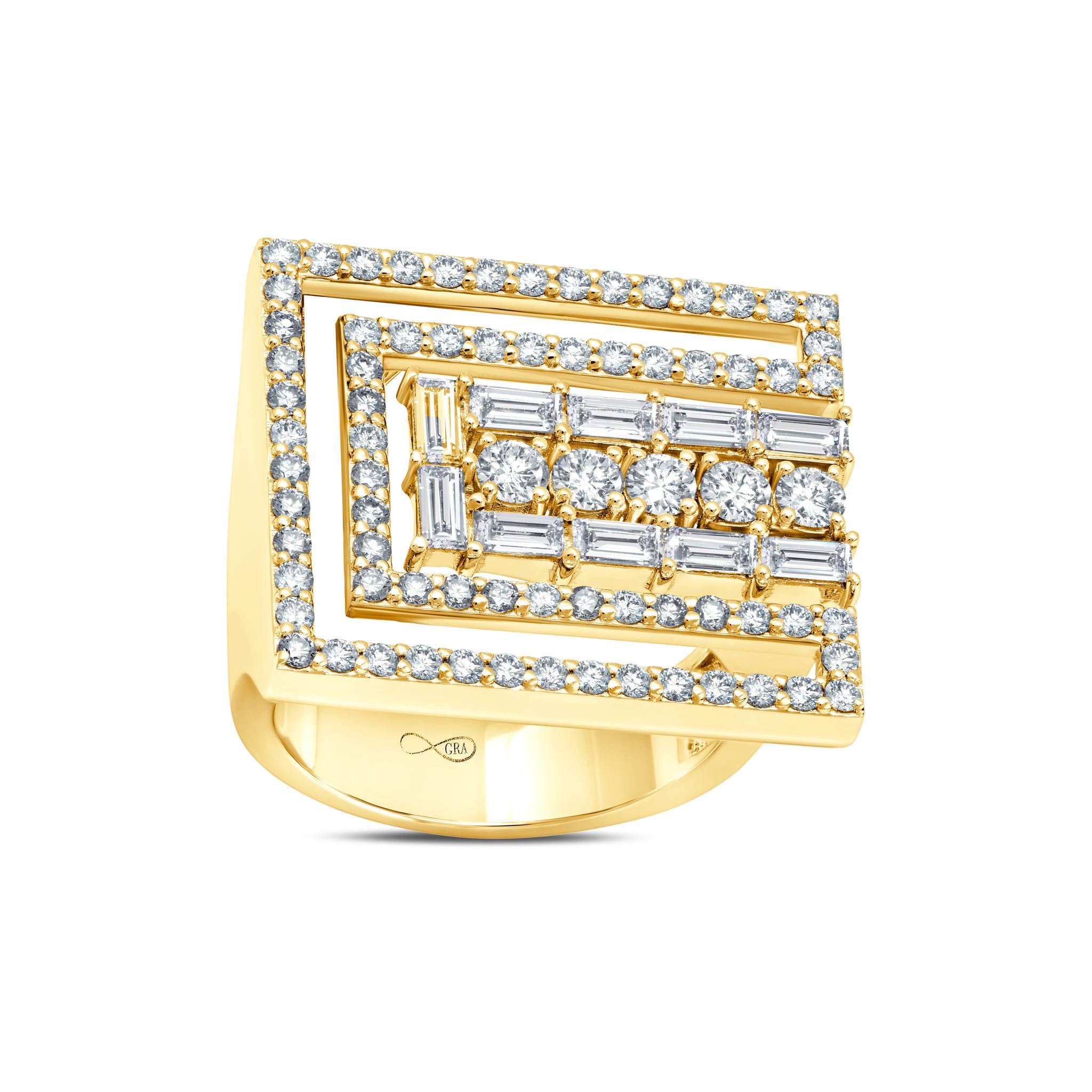 Diamond Rectangle Baguette Ring