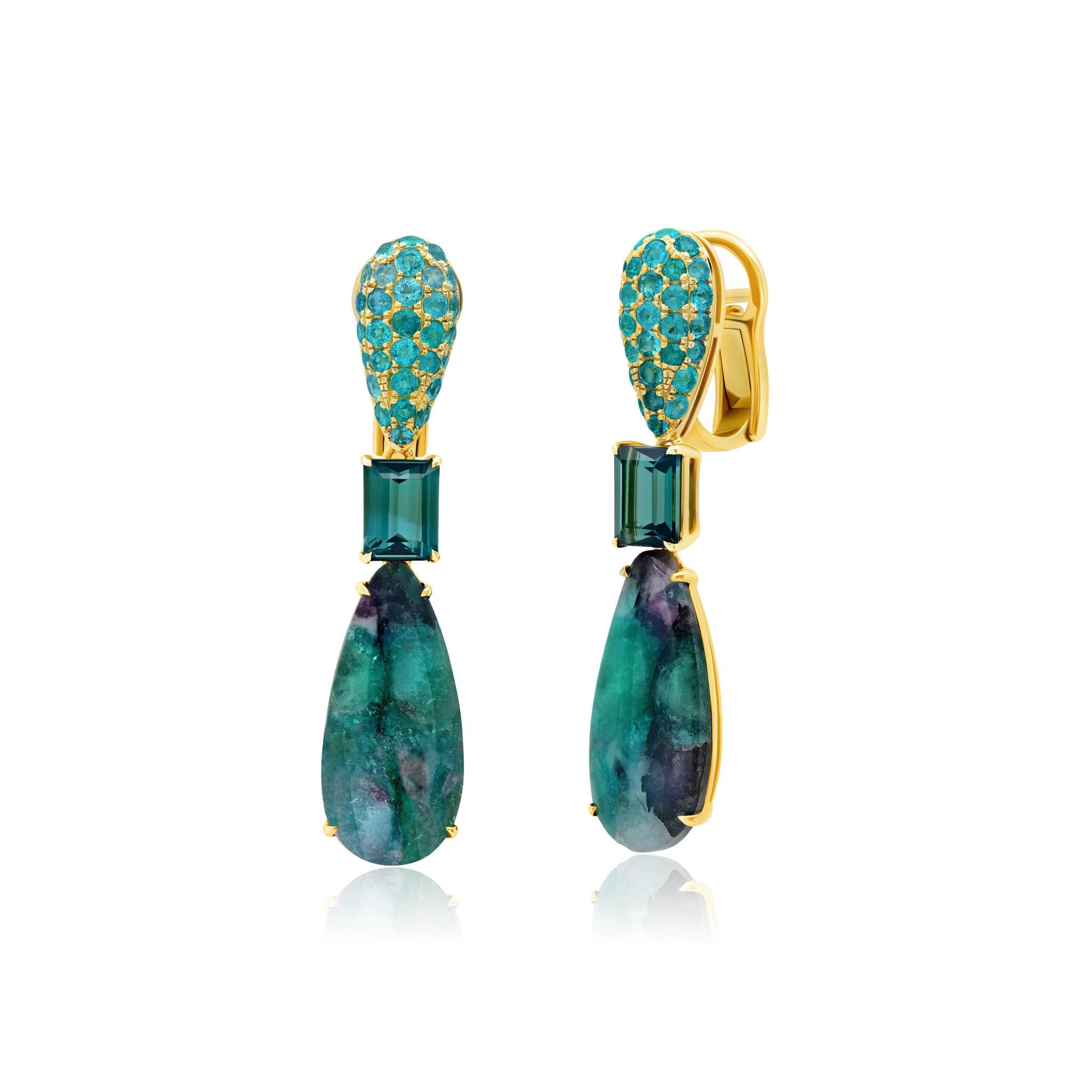 Graziela Gems - Paraiba & Indicolite Earrings -
