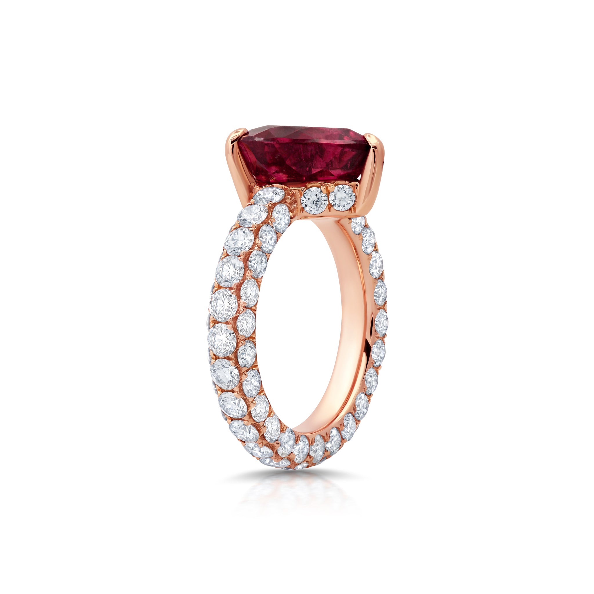 Rubellite &amp; Diamond Statement Ring