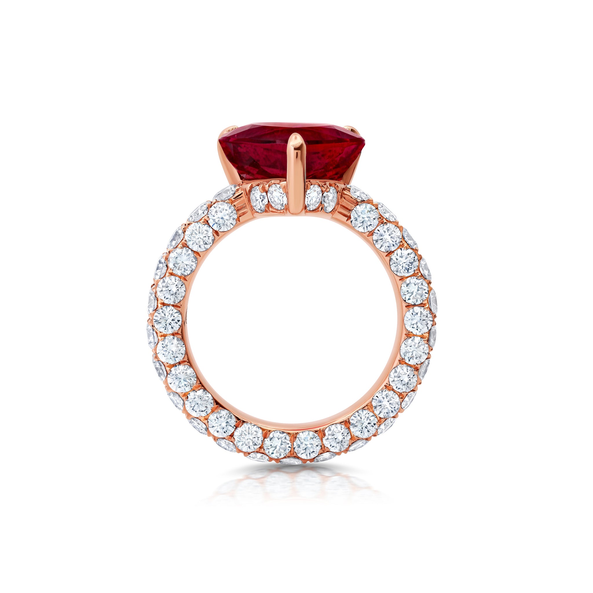 Rubellite &amp; Diamond Statement Ring