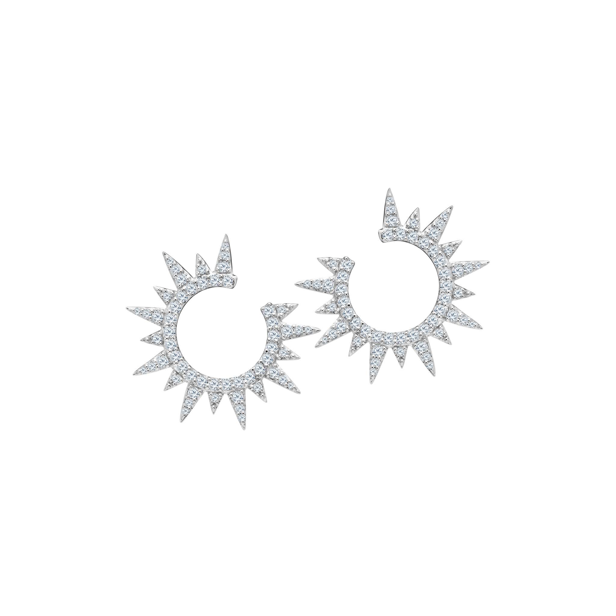 Graziela Gems - Diamond Starburst Earrings - White