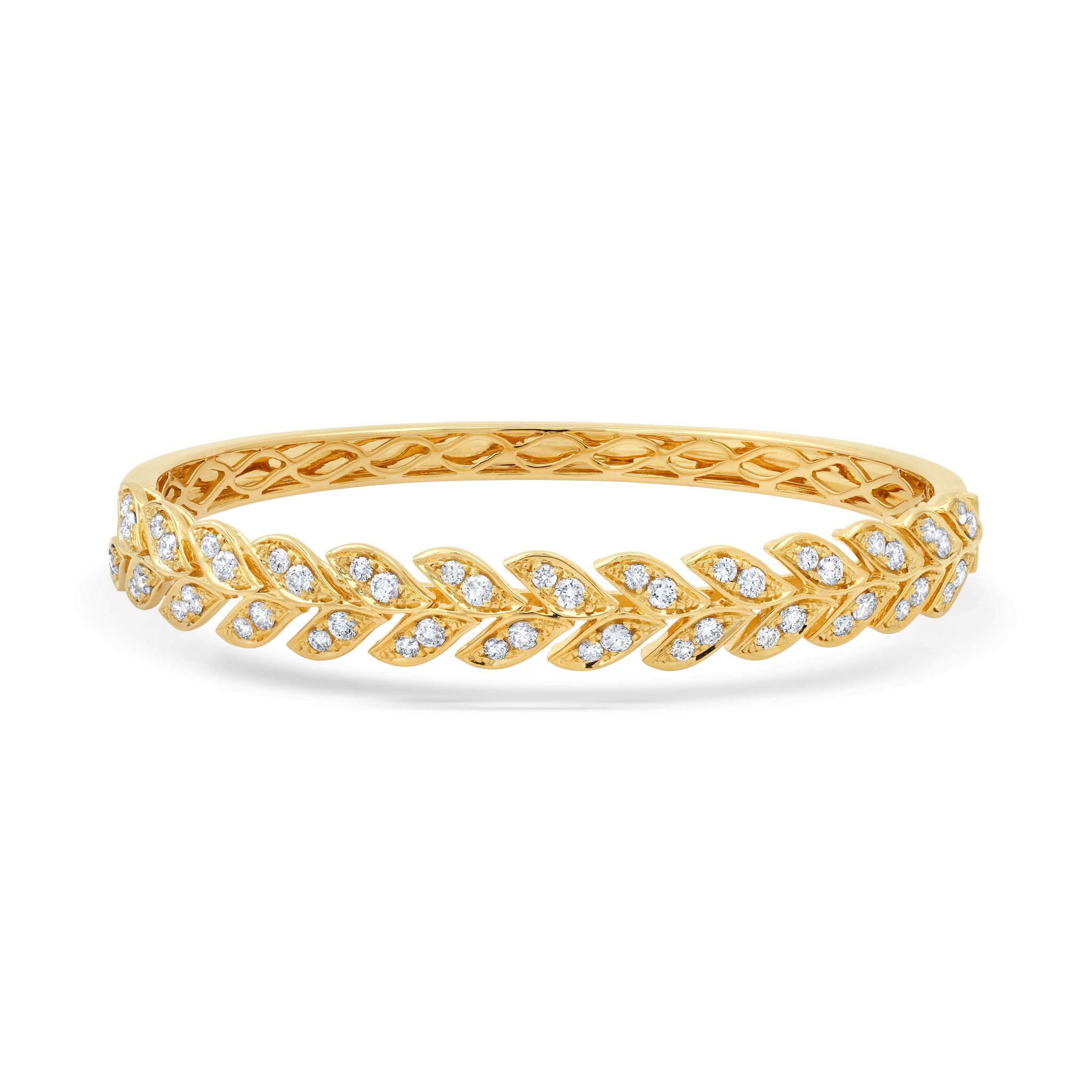Graziela Gems - Large Diamond Folha Bangle -