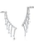 Floating Diamond Fringe Ear Climbers