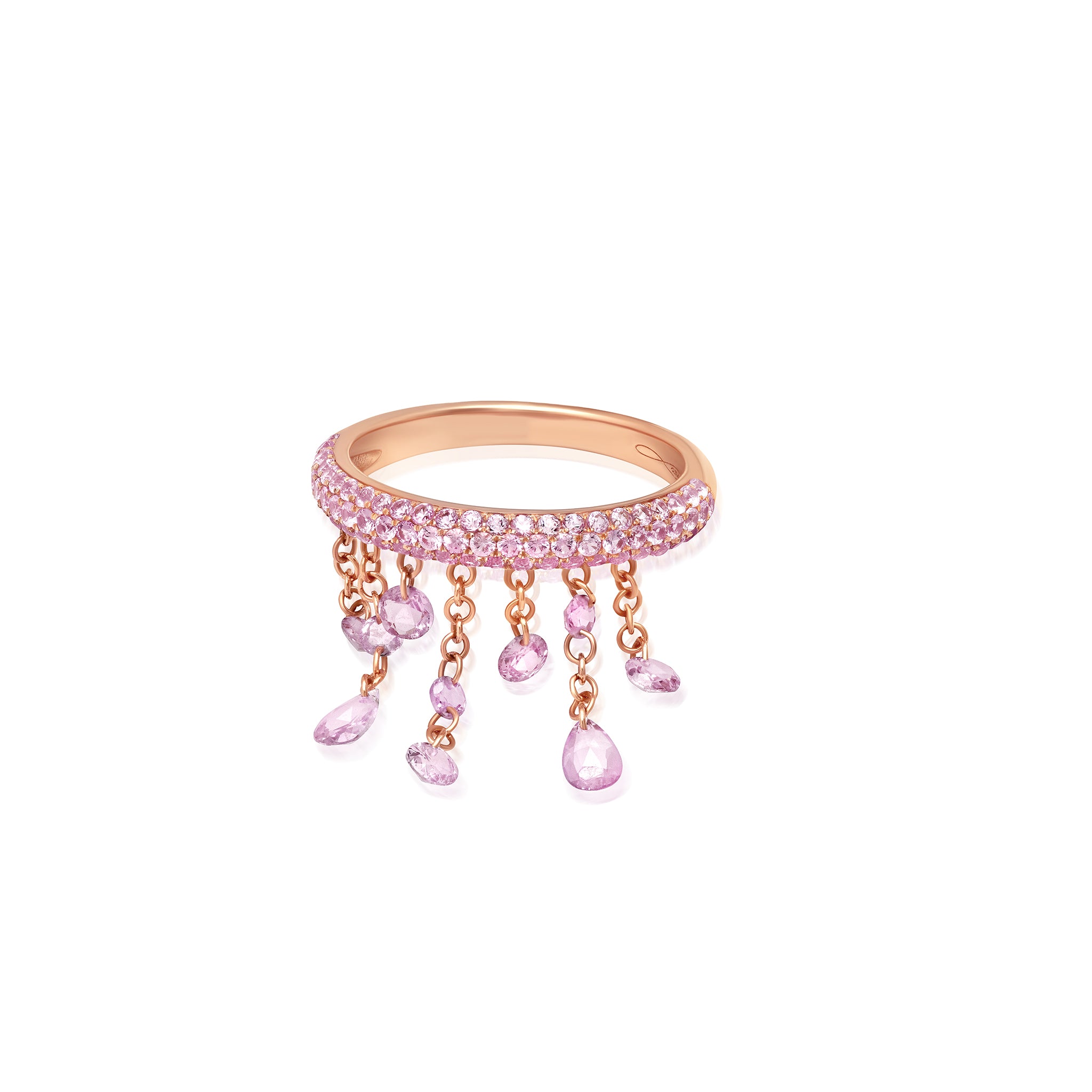 product image of pink sapphire floating ring