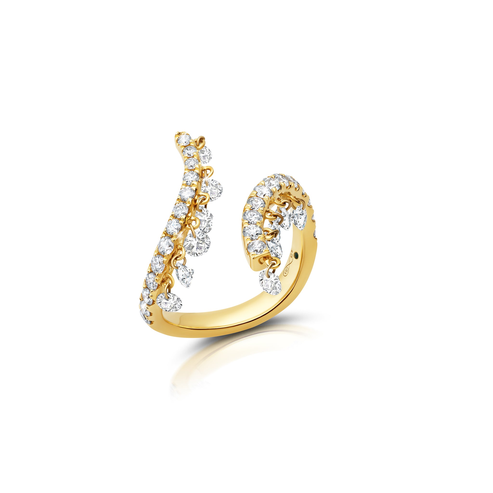 Floating Diamond Bypass Ring