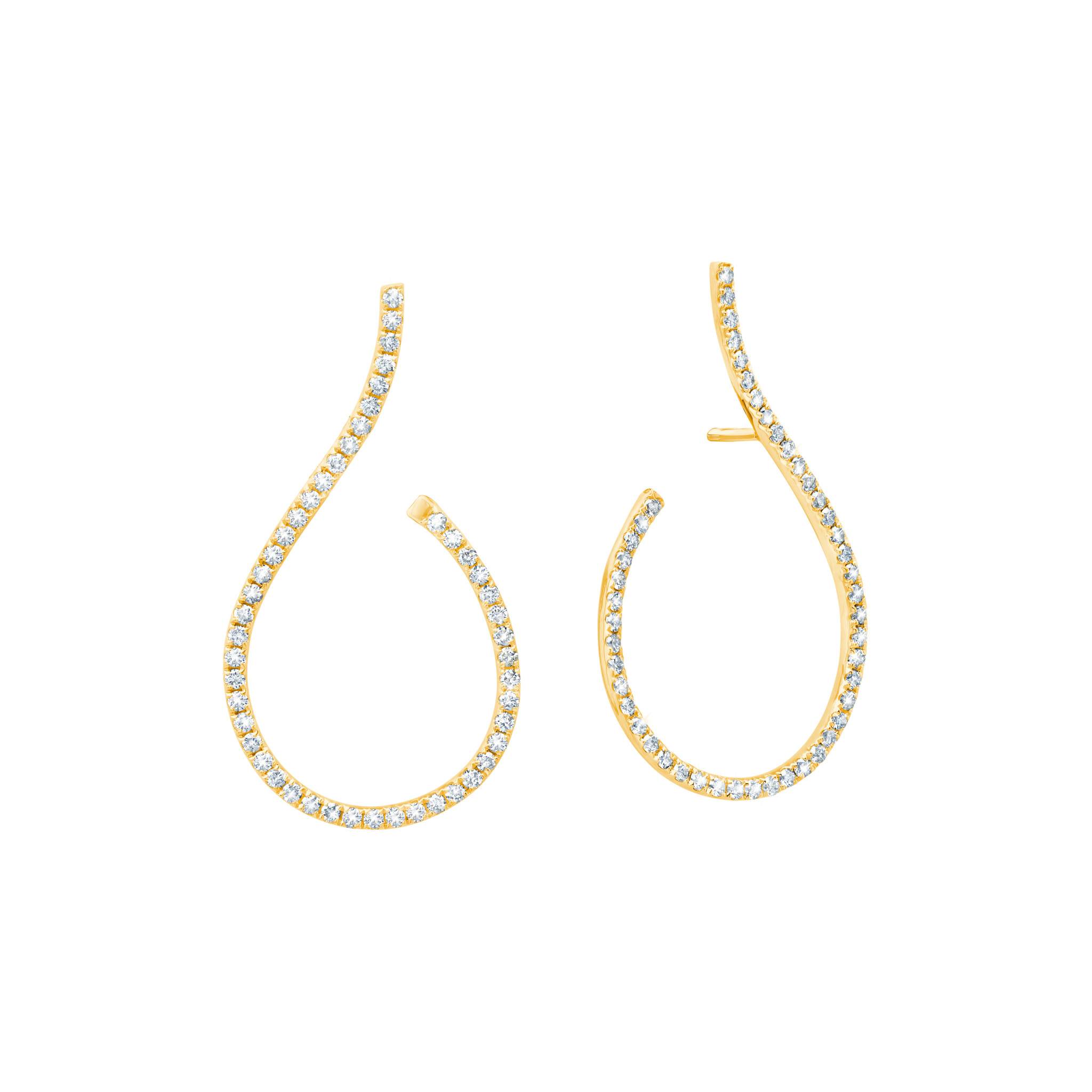 Graziela Gems - Diamond Mega Swirl Earrings - Yellow Gold