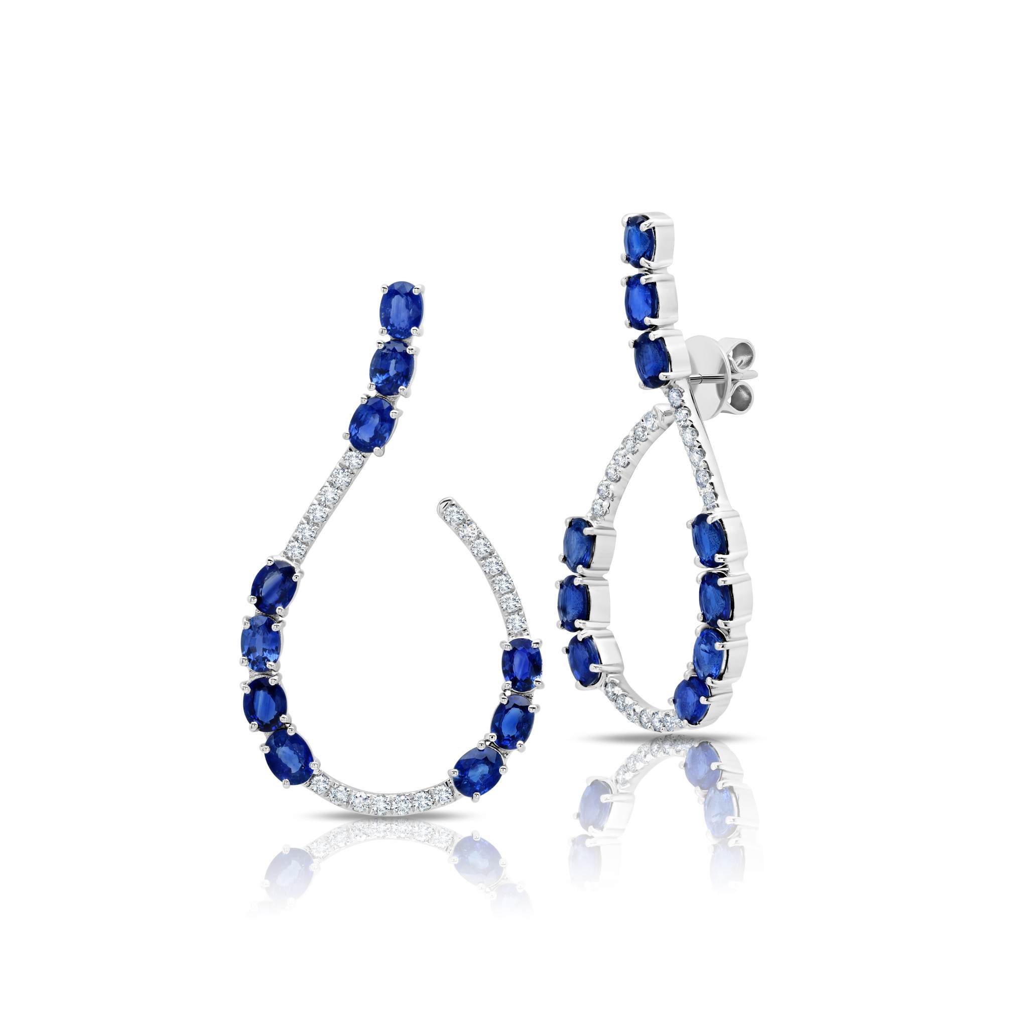 Graziela Gems - Sapphire Mega Swirl Earrings -