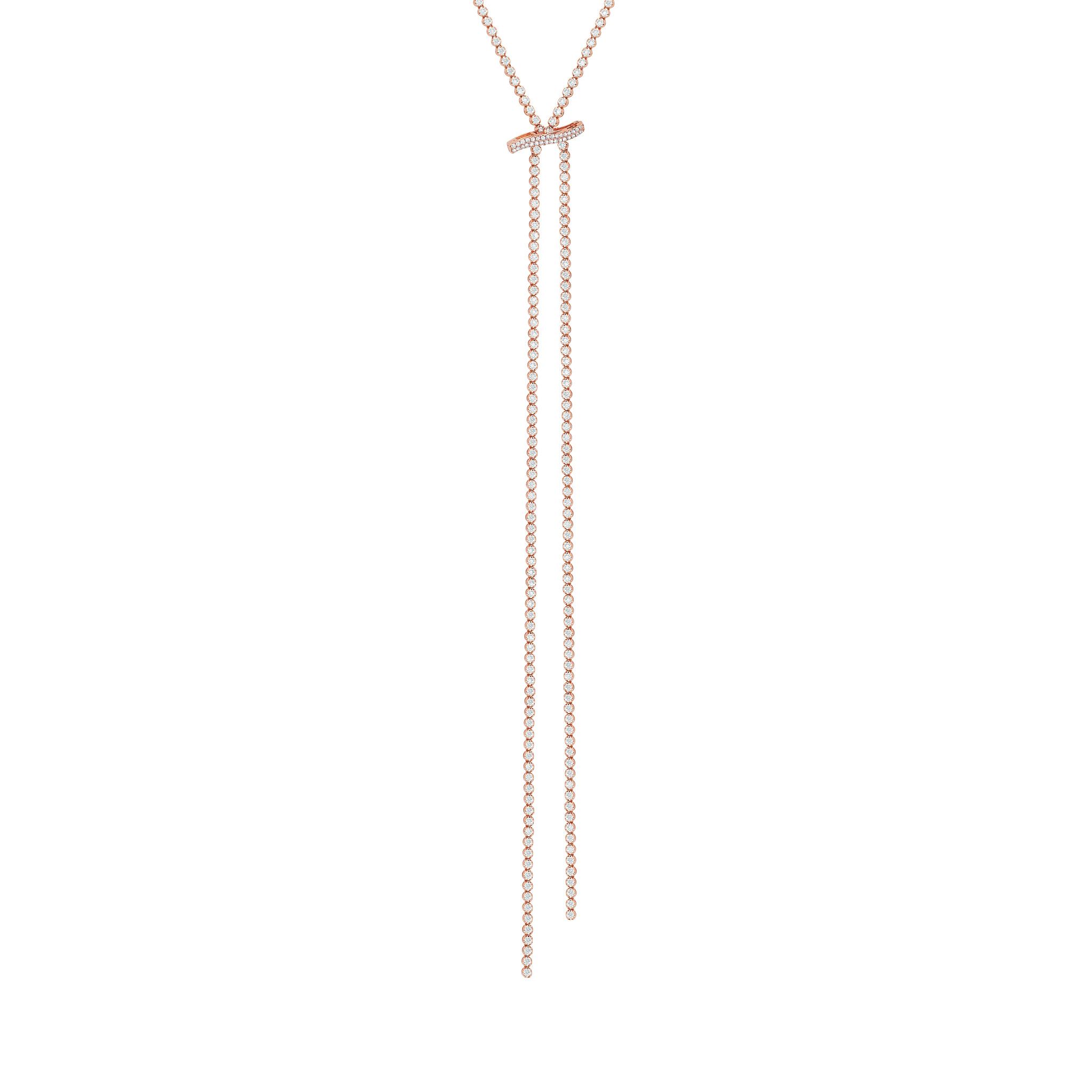 Graziela Gems - Necklace - Mega Swirl Slide Lariat Necklace - Rose Gold