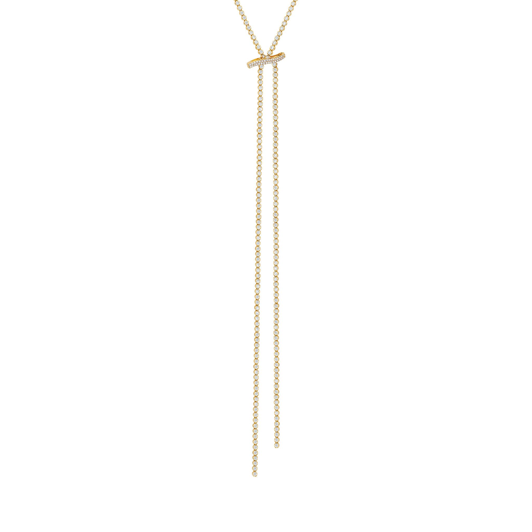 Graziela Gems - Necklace - Mega Swirl Slide Lariat Necklace - Yellow Gold