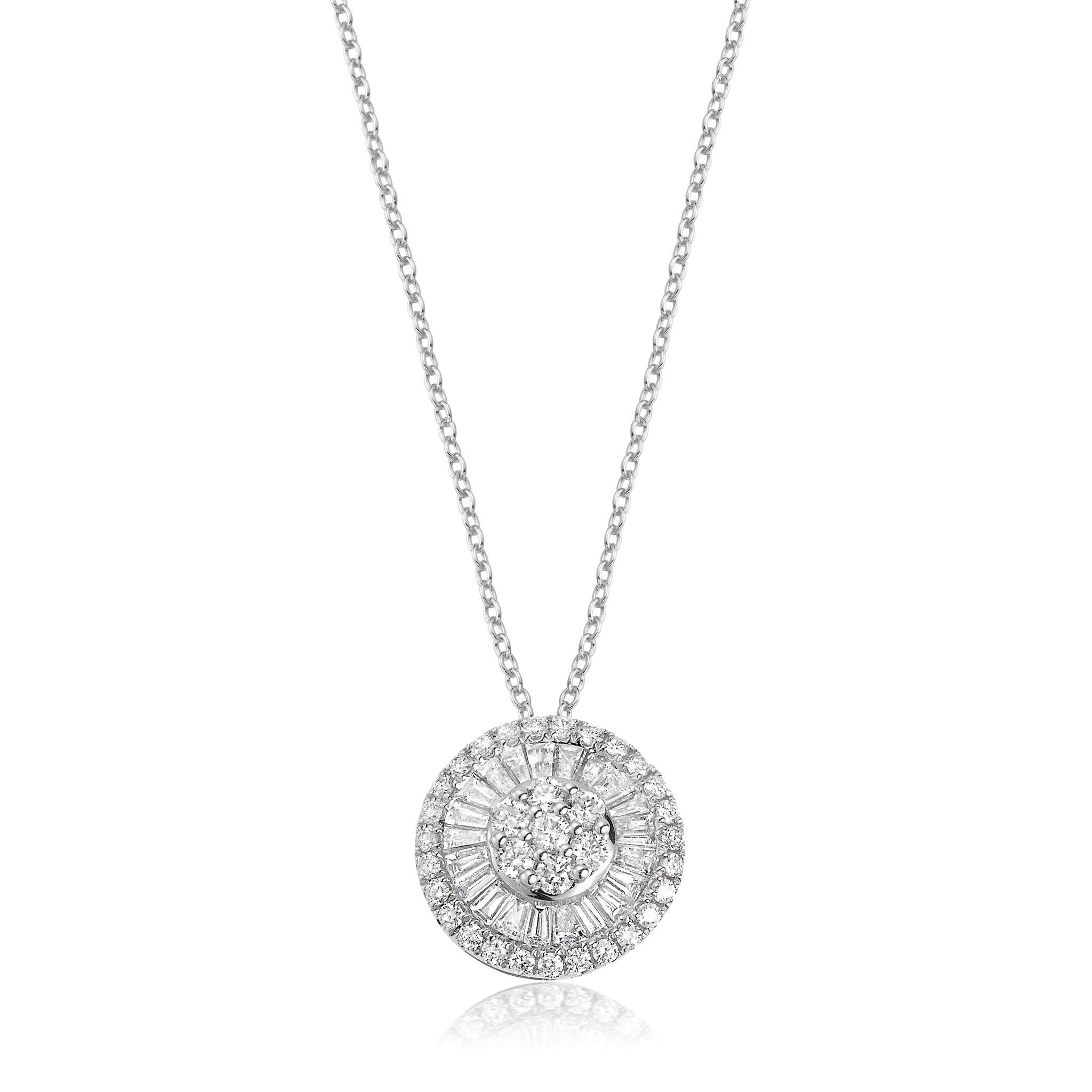 Graziela Gems - Necklace - Diamond Medium Pizza Necklace - White Gold