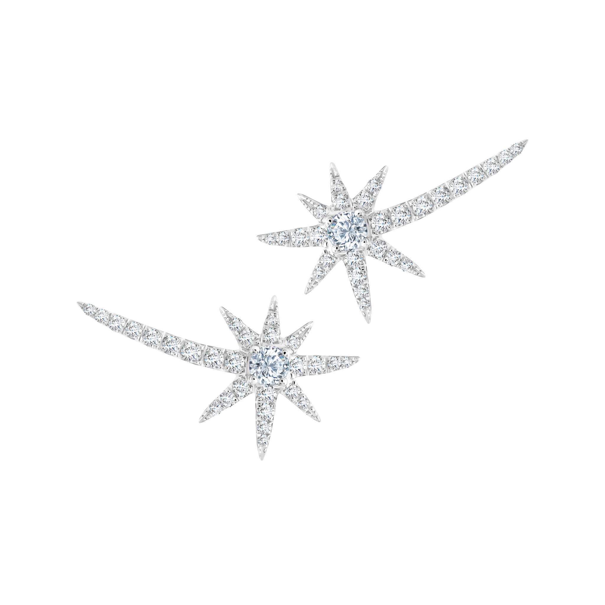 Graziela Gems - Diamond Shooting Starburst Earrings - White Gold