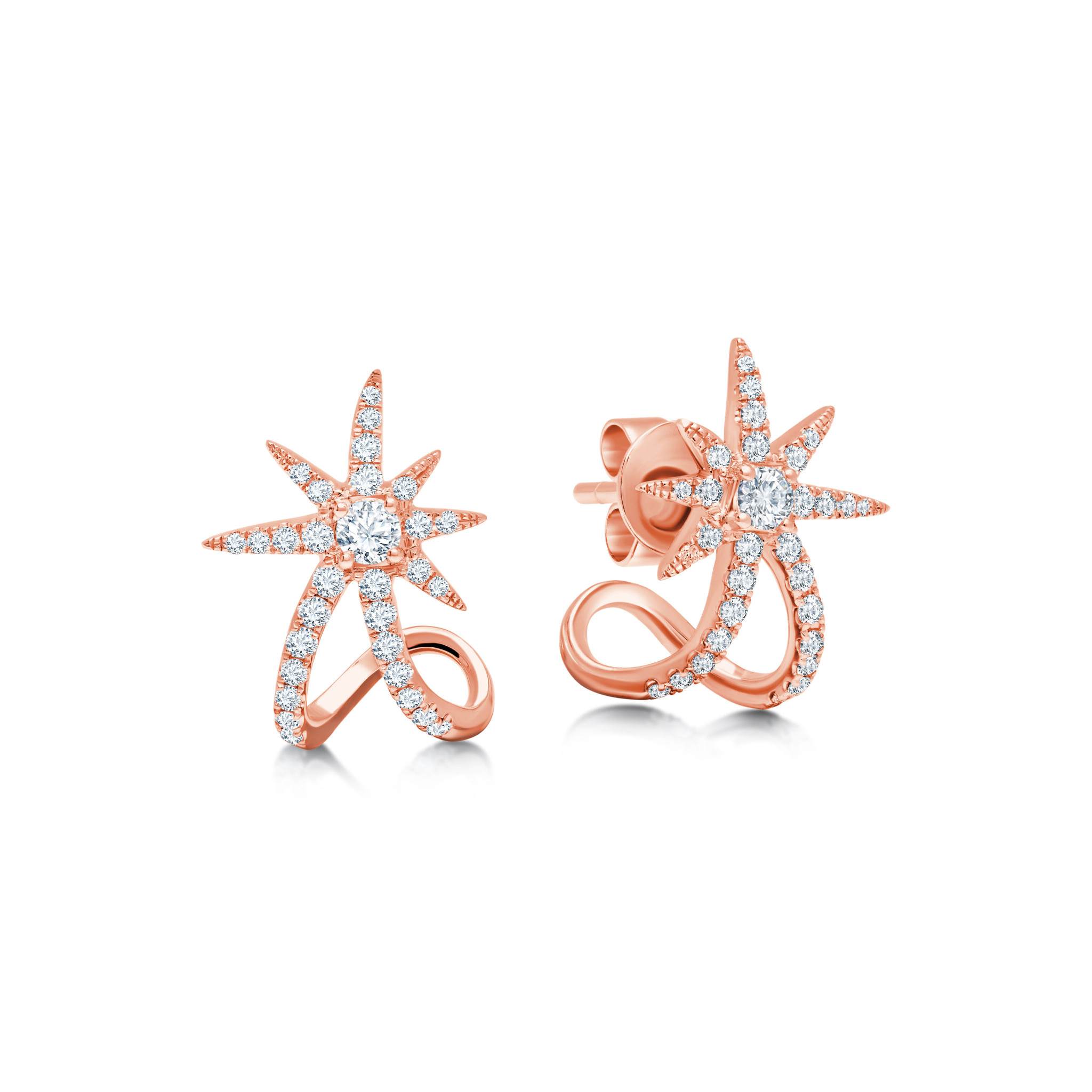 Graziela Gems - Diamond Starburst Ear Cuffs - Rose Gold