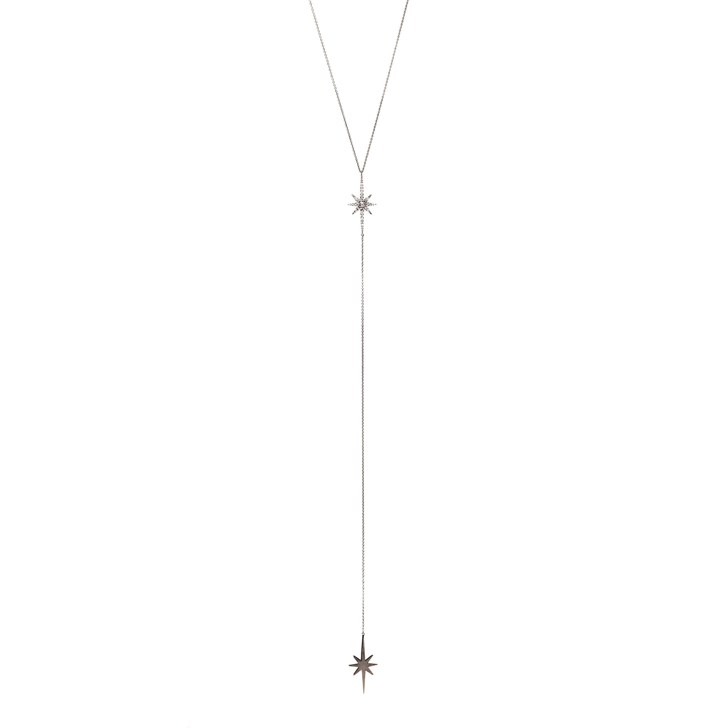 Graziela Gems - Necklace - Diamond Starburst Y-Necklace - Black Gold