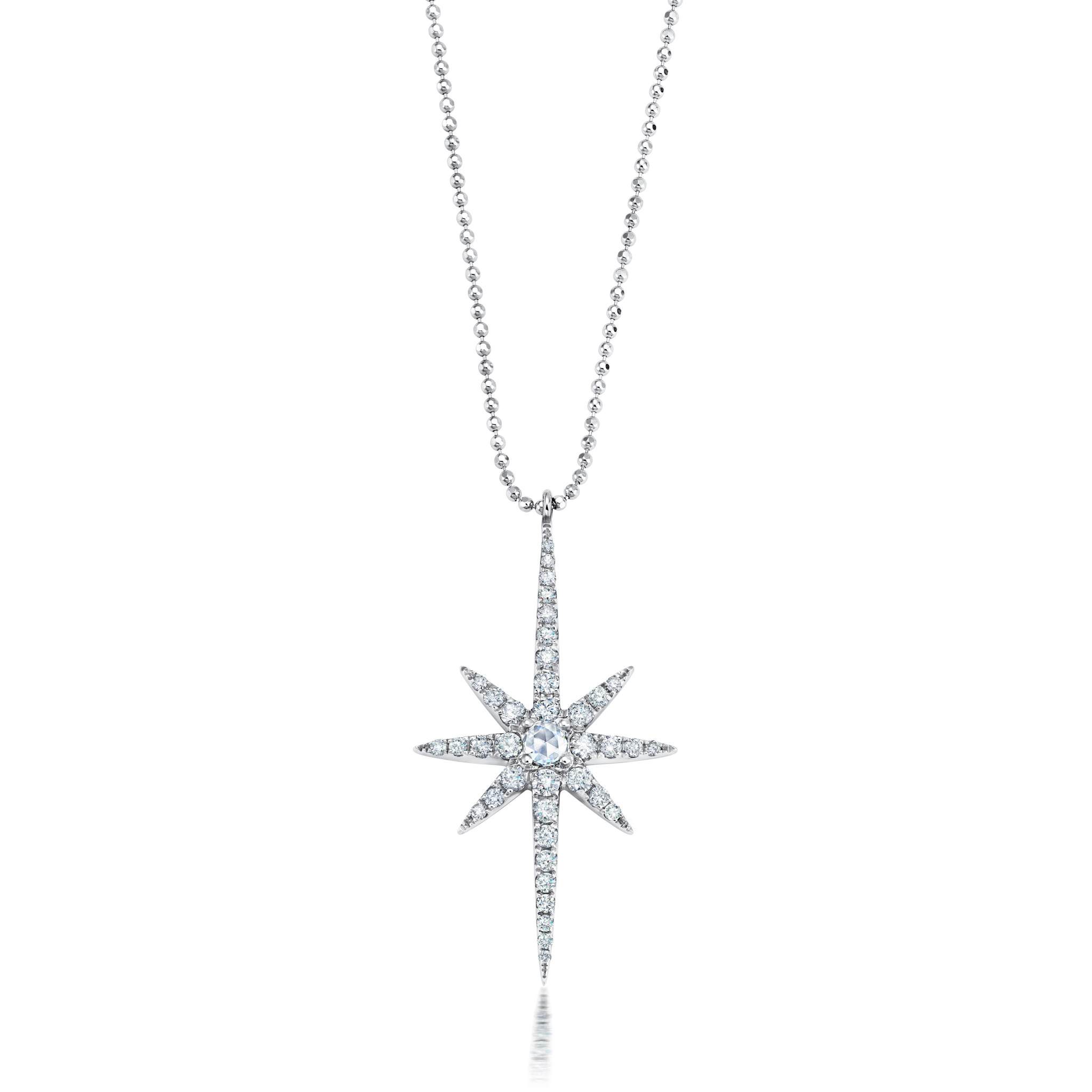 Graziela Gems - Necklace - Starburst Necklace - White Gold