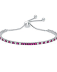 White Diamond & Ruby Bolo Bracelet