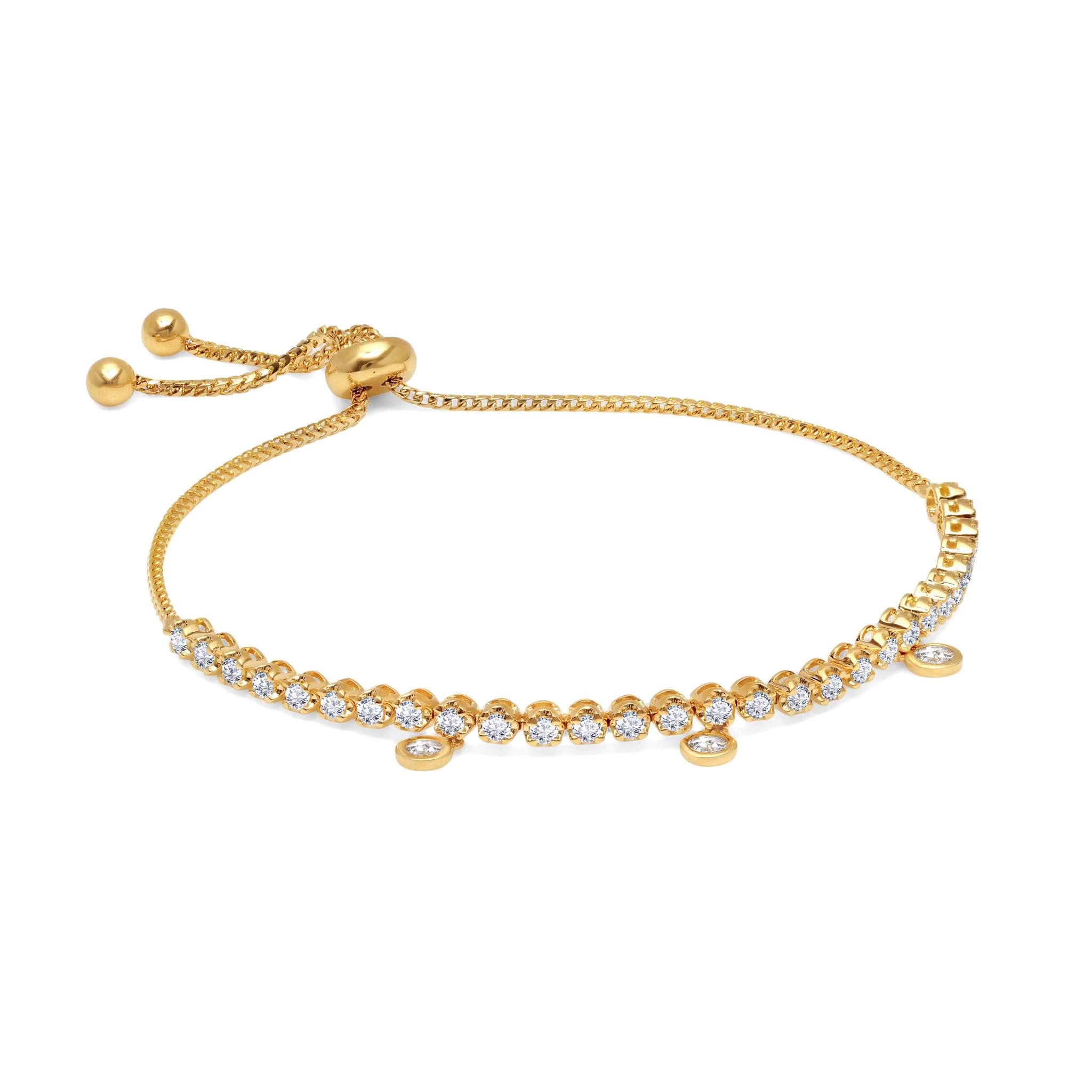 Graziela Gems - Diamond Floating Bolo Bracelet - Yellow Gold
