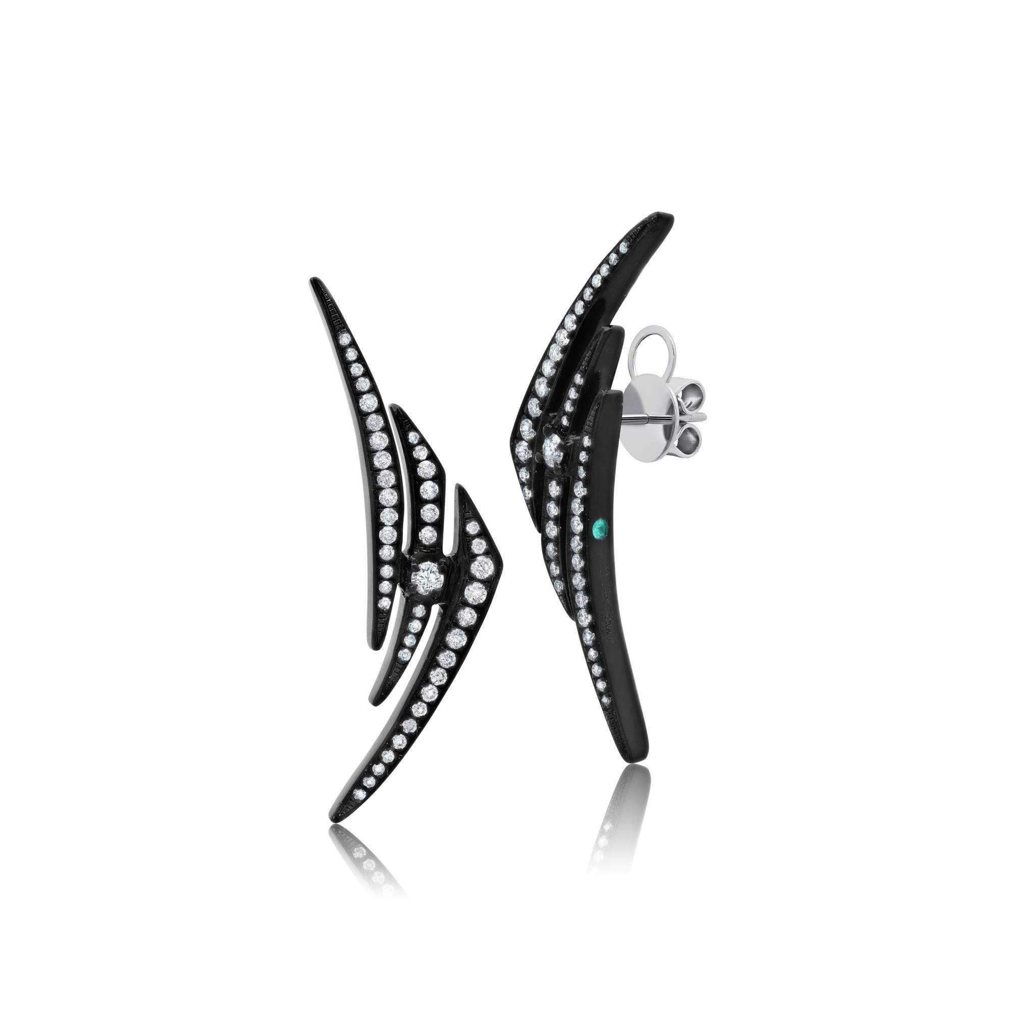 Graziela Gems - White Diamond Titanium Ear Cuffs -