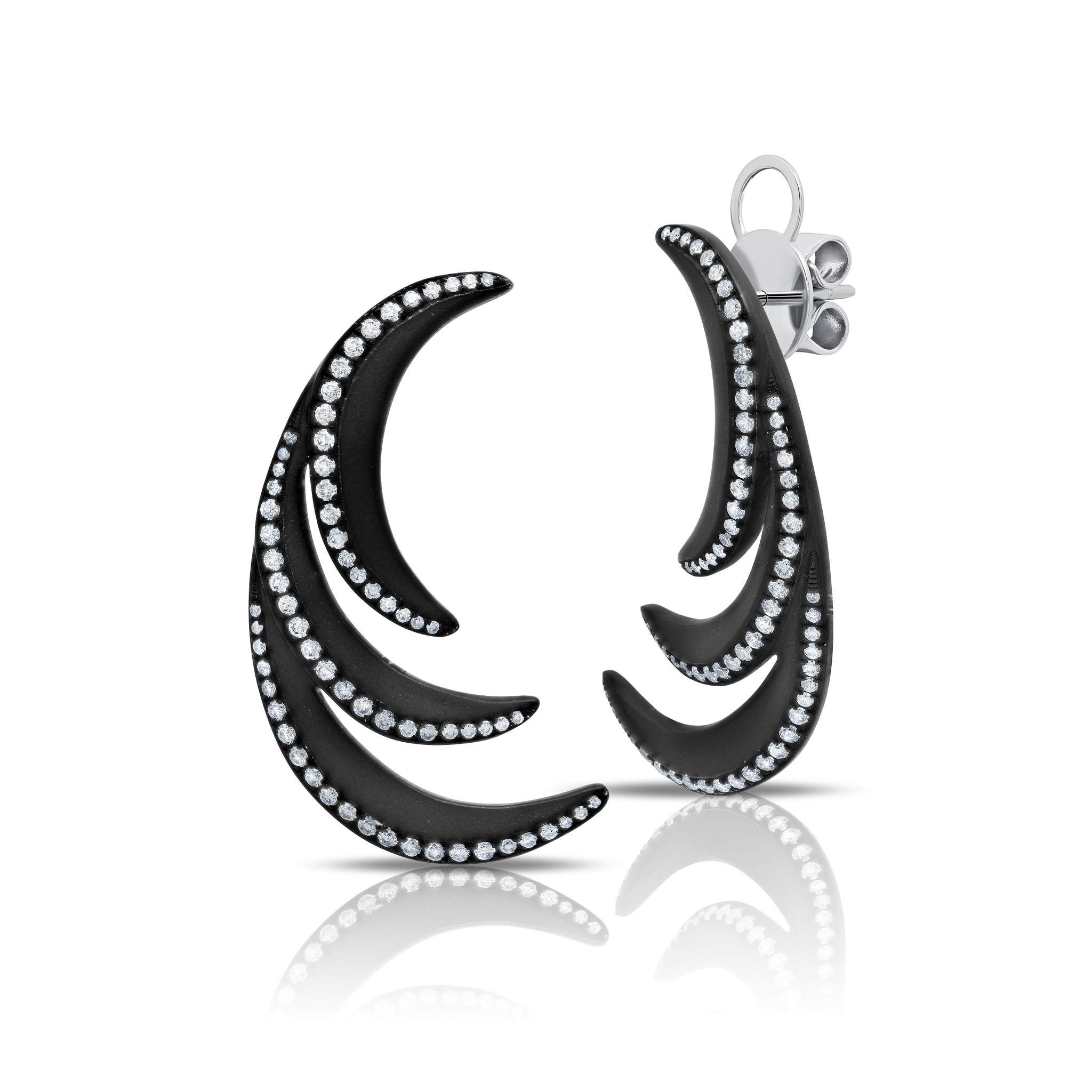 Graziela Gems - Large Black Titanium Ear Cuffs -