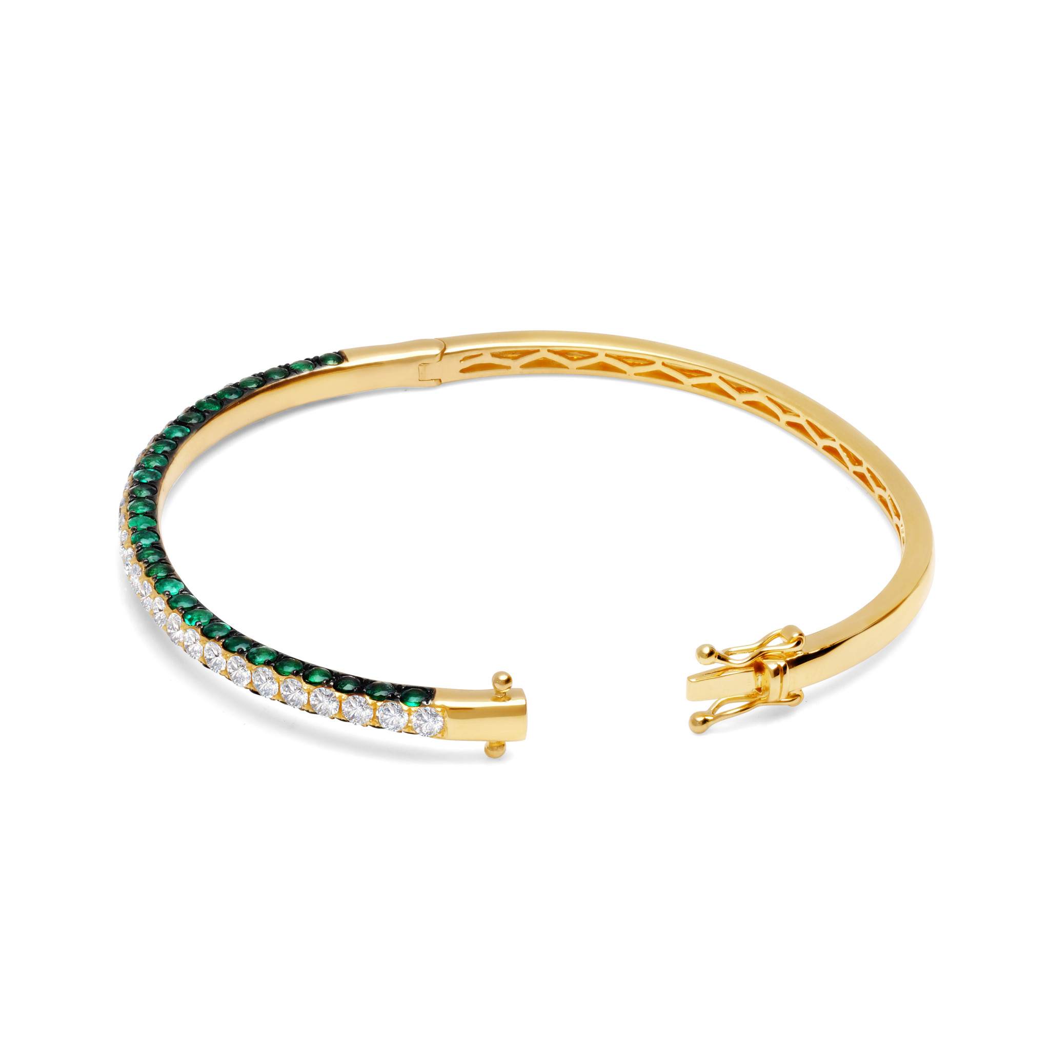Graziela Gems - 3 Sided Emerald Bangle - 