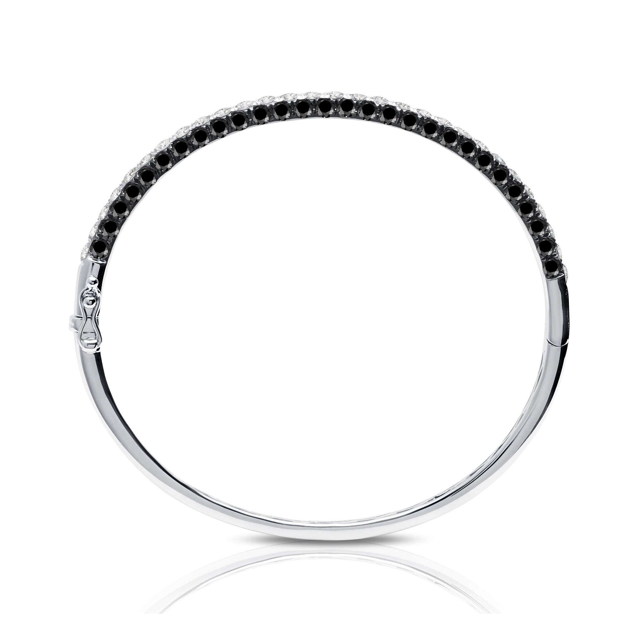 Graziela Gems - 3 Sided Black &amp; White Diamond Bangle - 
