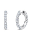 Graziela Gems - Diamond 3 Sided Hoop Earrings - White Gold