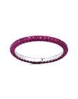 Ruby and Red Rhodium 3 Sided Band