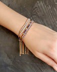 White Diamond & Blue Sapphire Bolo Bracelet