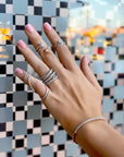 Diamond Shooting Starburst Ring Two Tone